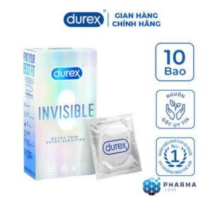 Bao Cao Su Durex Invisible Extra Thin Extra Sensitive hộp 10 Cái